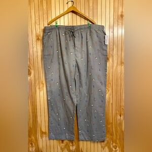 Men’s Sonoma Flannel Lounge Sleep Pants XXL Ski Theme NWT